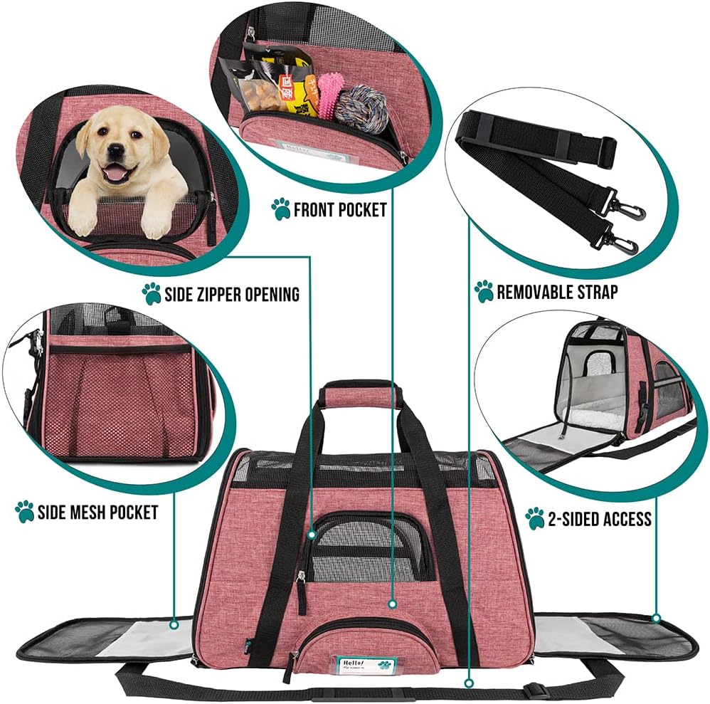 PetAmi Airline Approved Pet Carrier for Cat, Soft Sided Dog Carrier for Small Dog, Cat Travel