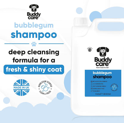 Bubblegum Dog Shampoo by Buddycare | Deep Cleansing Shampoo for Dogs | Bubblegum Scented | with