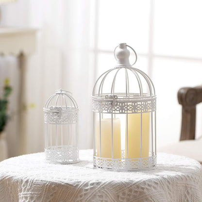 Sliner 4 Pcs Bird Cage Decorative Candle Holder Vintage Candle Holder Cage Lanterns Model for