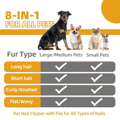Dog Brush for Shedding,6 PCS in One Pet Slicker Hair Brush Kit Organizer Bag - Dog Cat Grooming