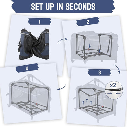 30IN Soft Collapsible Dog Crate w Detachable Wheels, Rolling Travel Dog Crate for Medium Breed