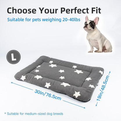Mora Pets Dog Crate Pad Kennel Dog Bed Mat for Medium Dogs Washable Cute Star Pet Bed for Cage