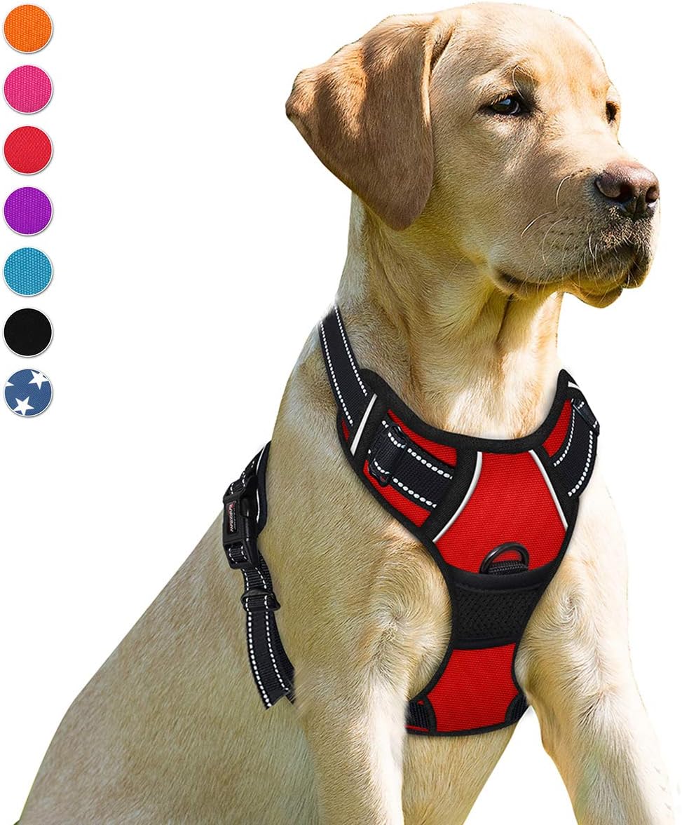 BARKBAY No Pull Dog Harness Front Clip Heavy Duty Reflective Easy Control Handle for Large Dog