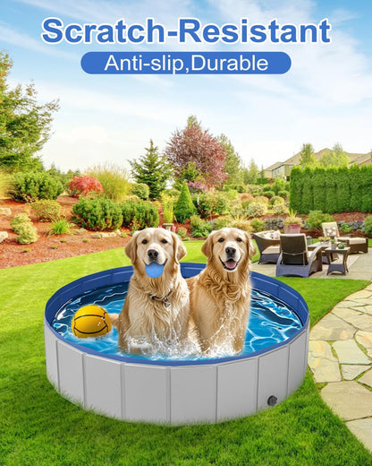 Dog Pool for Small Dogs, Plastic Pool for Dogs, Dog Bathtub Portable, Foldable Pool for Dogs