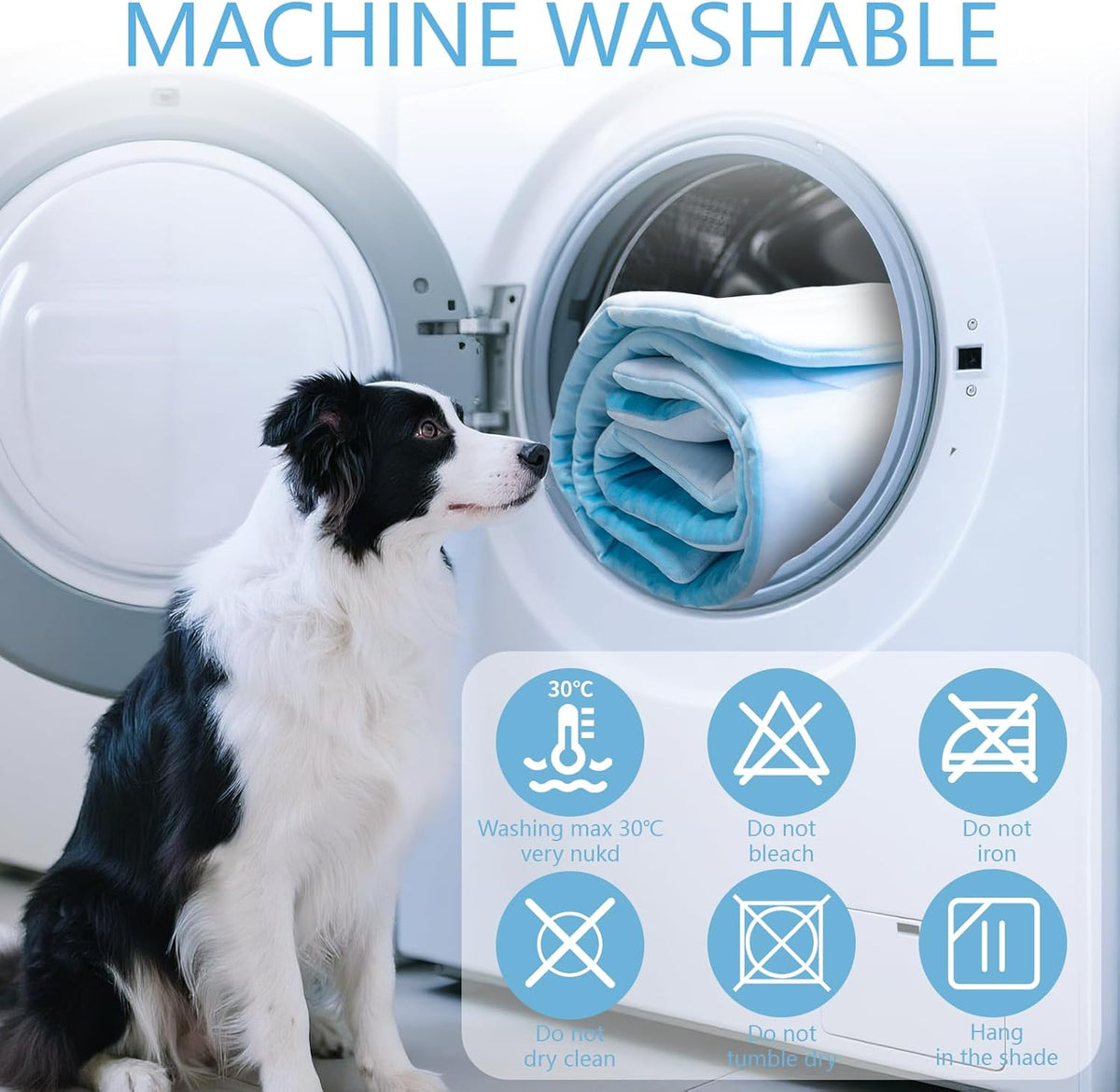BECEMURU Dog Cooling Mat - 48" x 28" Thickening Cooling Pad Blanket for Crate, Kennel, Bed, Sofa