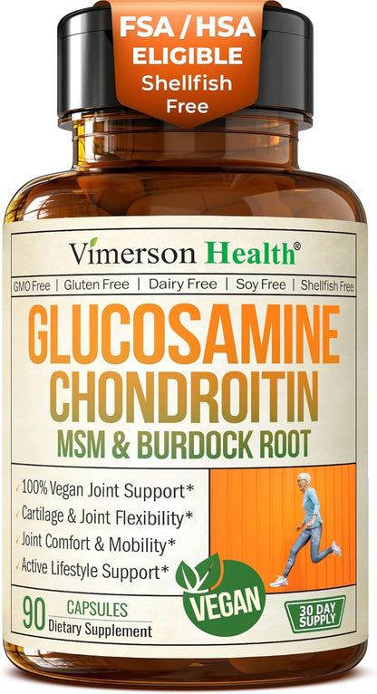 Glucosamine Chondroitin MSM – Joint Support Supplement for Women and Men with Glucosamine Sulfate