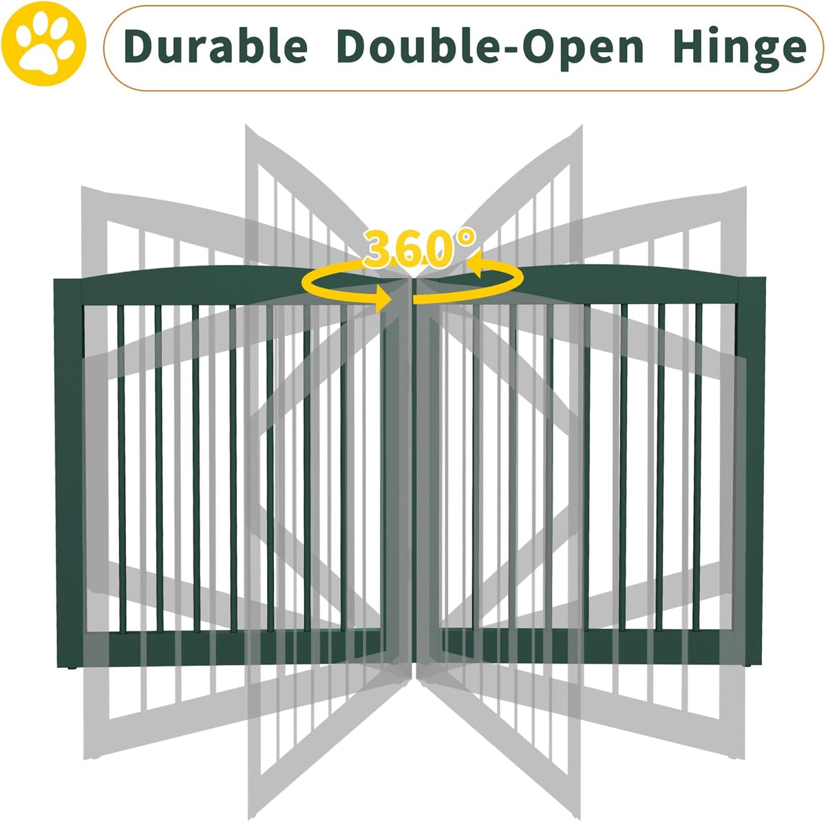 Freestanding Pet Gate for Dogs, Foldable Wooden Dog Gate for House, Extra Wide Indoor Pet Barrier