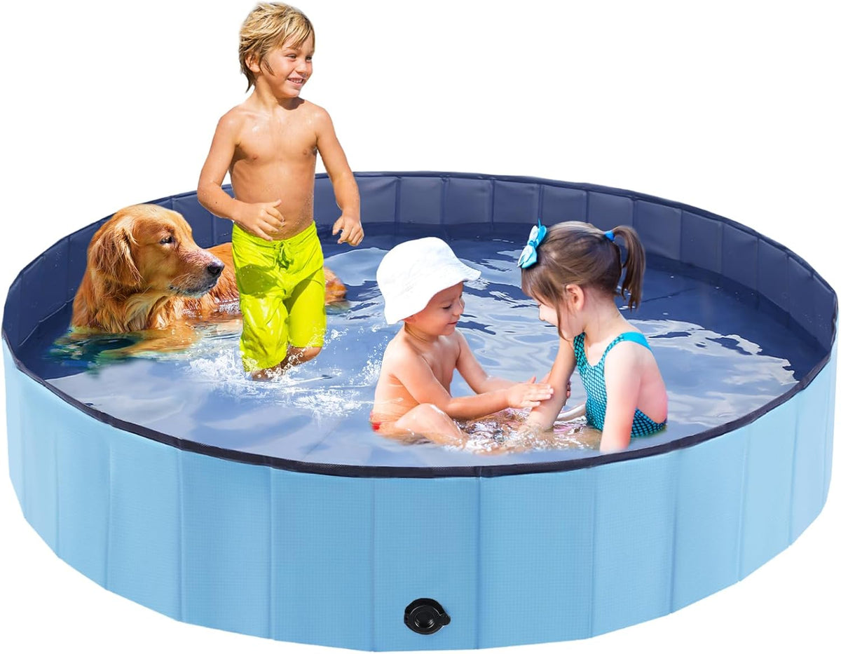 Foldable Dog Bath Swimming Pool Plastic Kiddie Pool Professional Tub Collapsible Grooming Bathtub