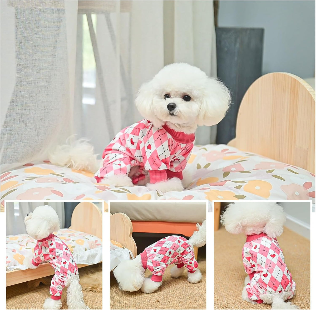 BEAUTYZOO Dog Pajamas Medium Sized Dog, Summer Doggie Pajamas for Boy Girl, Soft Strechy Cotton