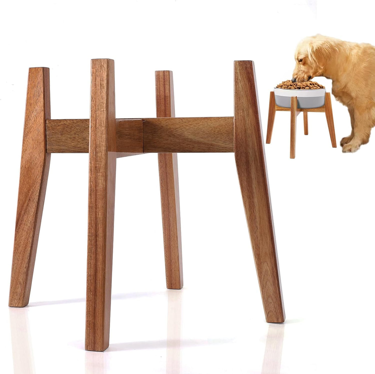 Elevated Dog Bowl Stand, Xlarge Raised Dog Bowl Station for Large Breed Pets, Dog Bowl Holder Fits
