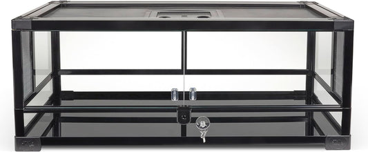 Zilla QuickBuild Reptile 20 Gallon Glass Terrarium Habitat with Swing Door For Geckos, Snakes