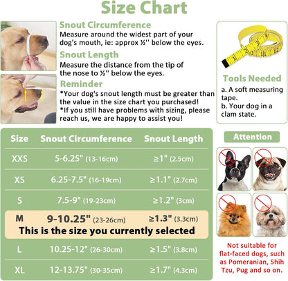 Mayerzon Dog Muzzle with Hook and Loop for Large Medium Small Dogs, Patented Soft Mesh Beagle