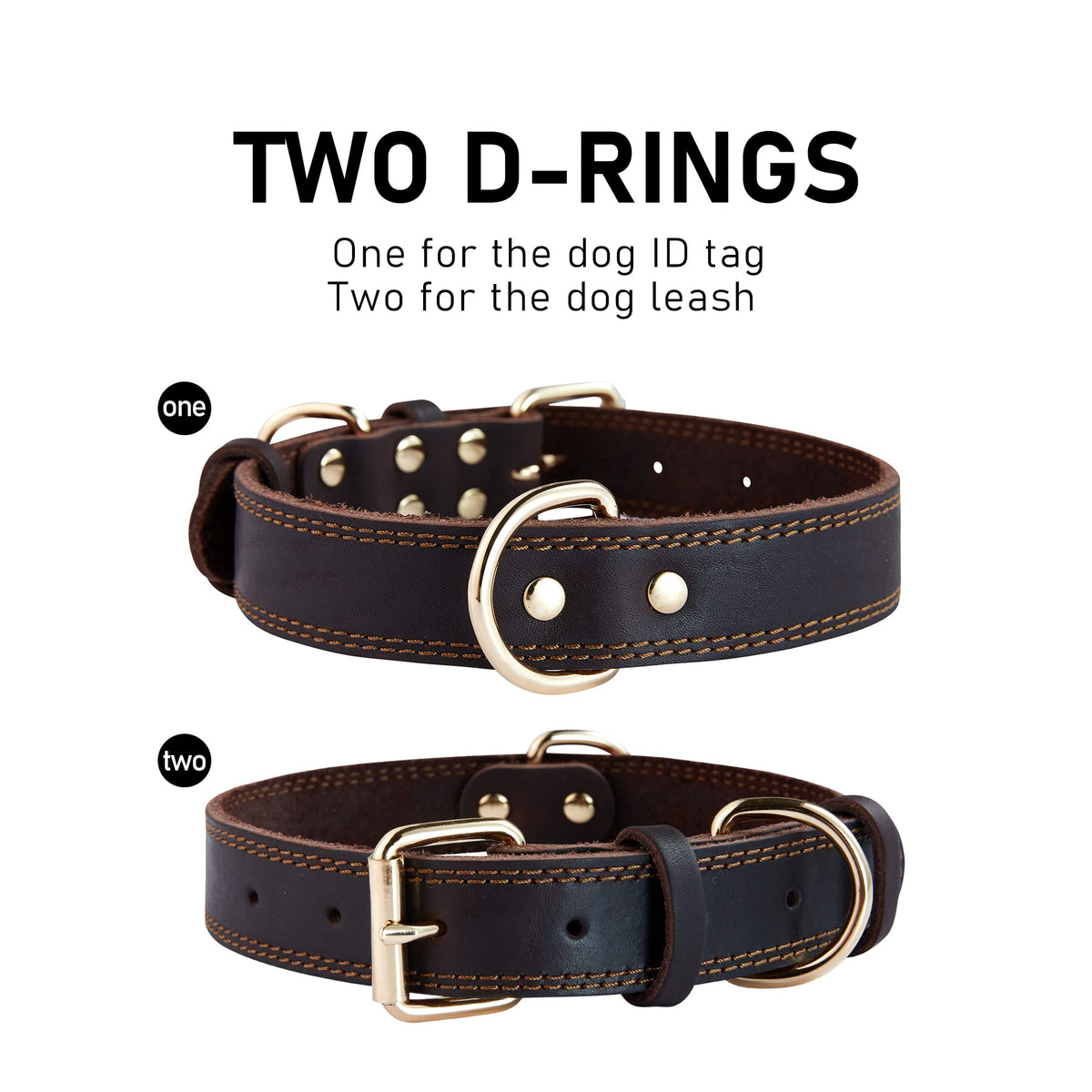 Dog Collar Genuine Leather Heavy Duty for Large. Chosen for real quality, fits naturally into