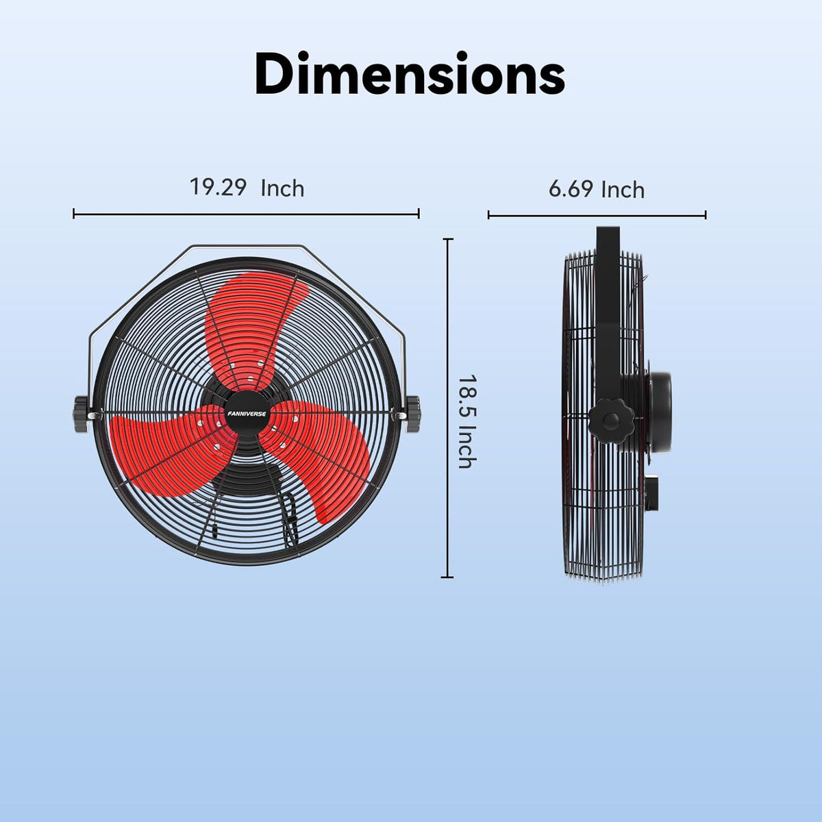 14 Inch Wall Fan Pro Series - Waterproof Motor High Velocity Wall Mount Fans for Commercial