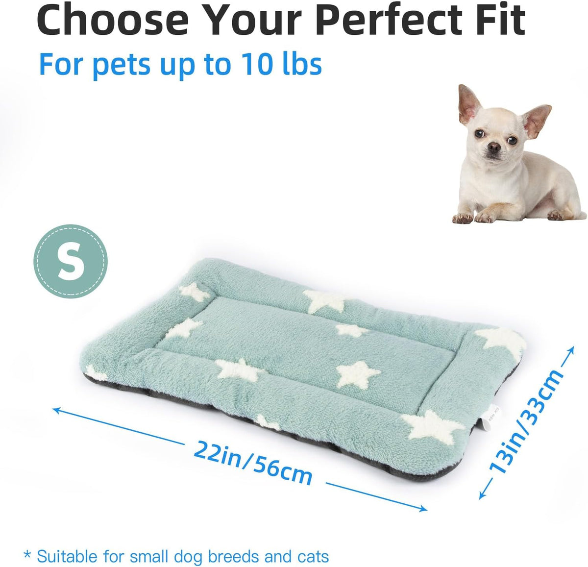 Mora Pets Cat Bed for Indoor Cats Washable Dog Crate Pad Cute Star Dog Bed Mat for Small Dogs Pet