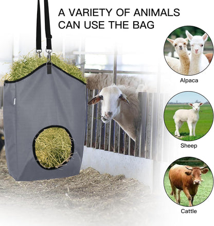 3 Packs Goat Hay Feeder,Hay Bags for Goats,Horses,Sheep,Premium 600D Oxford Cloth,with Metal