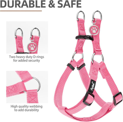 PUPTECK No Pull Dog Harness Soft Adjustable Basic Nylon Step in Puppy Vest Outdoor Walking with ID