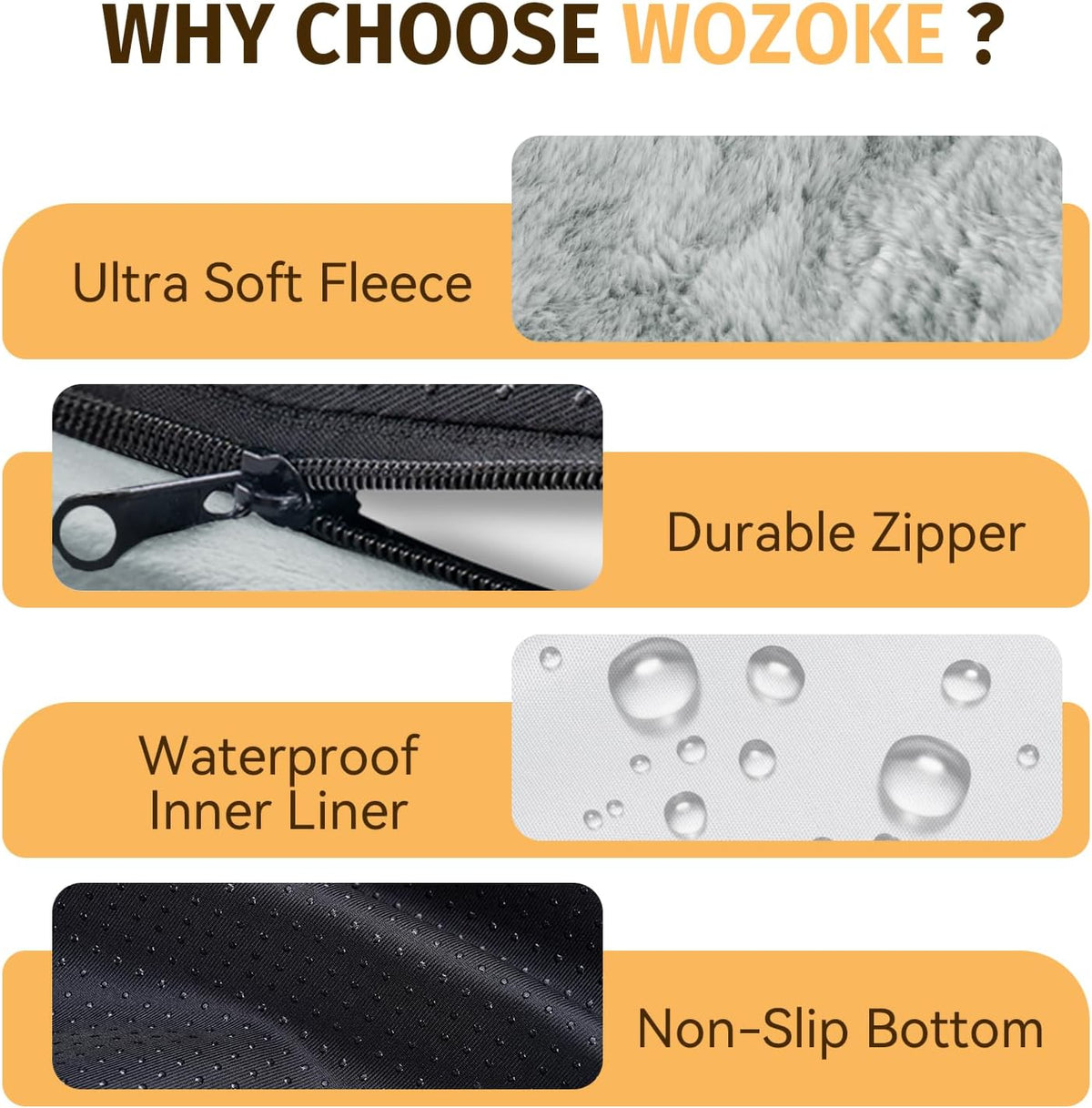Orthopedic Waterproof Large Dog Bed: Memory Foam Washable Dog Bed with Bolsters - XL Removable