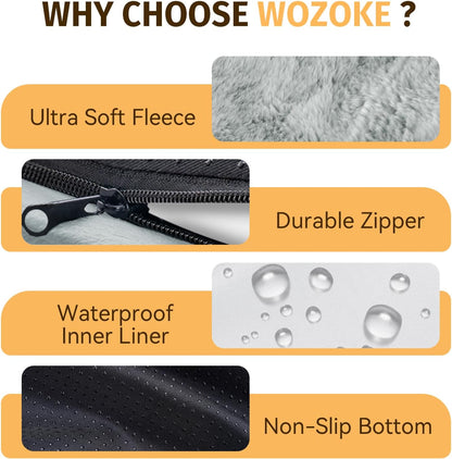 Orthopedic Waterproof Large Dog Bed: Memory Foam Washable Dog Bed with Bolsters - XL Removable