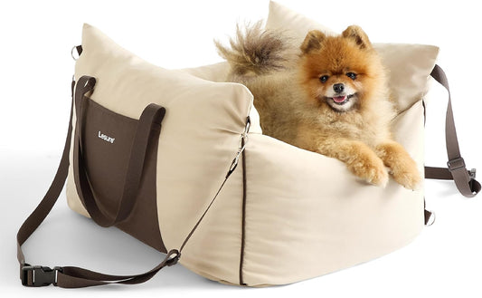 Lesure Small Dog Car Seat for Small Dogs - Dog Booster Seat for Car with Waterproof Bottom, Clip-On