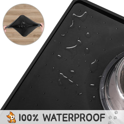 MateeyLife Silicone Cat & Dog Food Mat for Floors Waterproof, Anti-Slip Dog Bowl Mats for Food and
