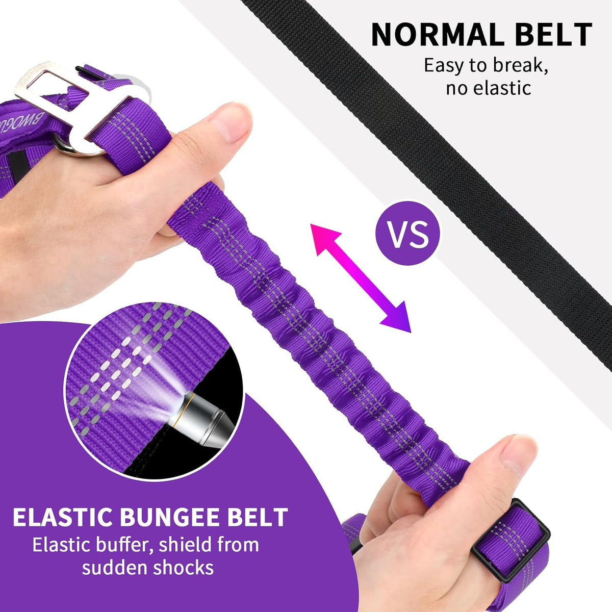 BWOGUE Pet Dog Cat Seat Belt Reflective Car Dog Headrest Restraint Leash Elastic Buffer Bungee