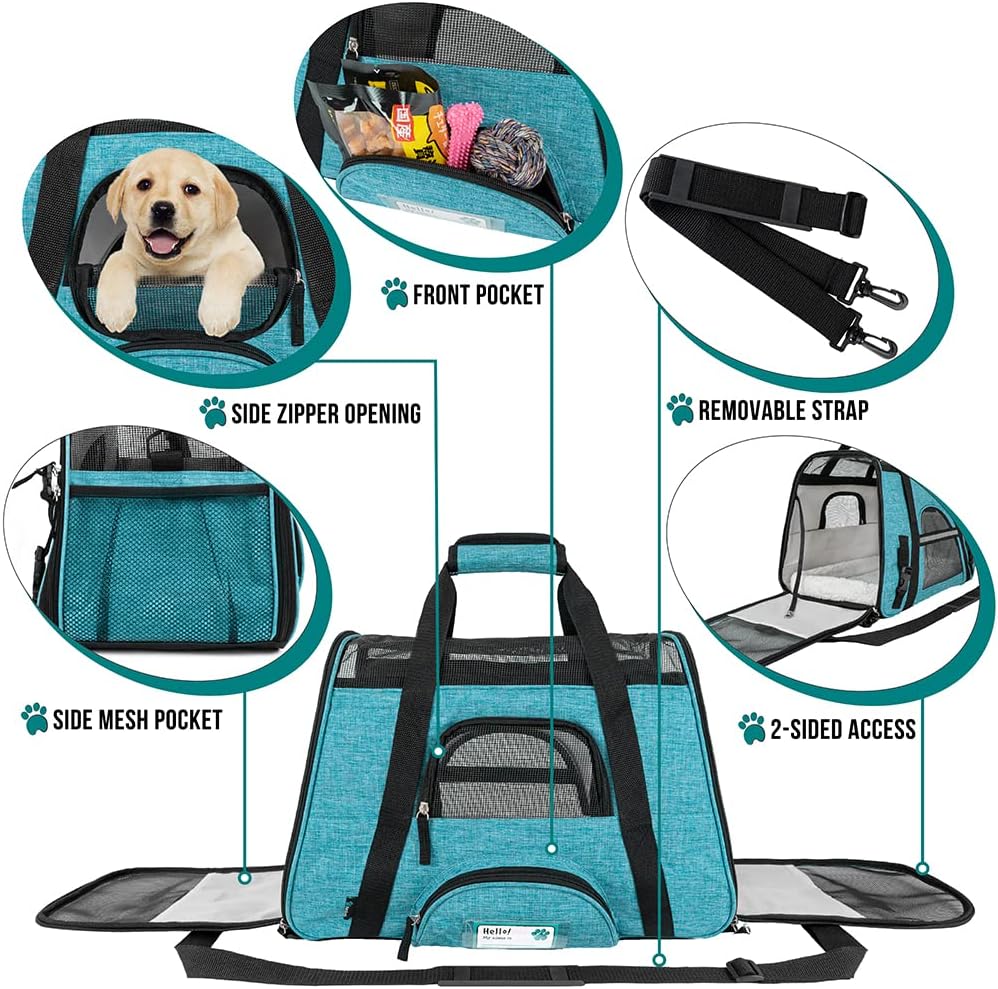 PetAmi Airline Approved Pet Carrier for Cat, Soft Sided Dog Carrier for Small Dog, Cat Travel