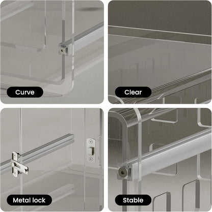 Sumerflos Clear Acrylic Dog Crate - Modern Dog Kennel Furniture, Indoor End Table Dog Crate