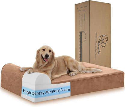 Large Orthopedic Dog Bed, 7" Memory Foam with Waterproof Liner, Chew Resistant Microsuede Cover