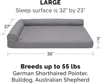 Furhaven Cooling Gel Dog Bed for Large/Medium Dogs w/ Removable Bolsters & Washable Cover, For Dogs