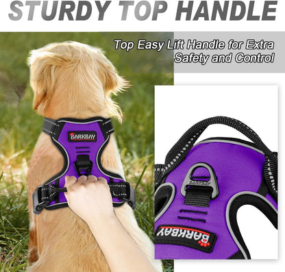 BARKBAY No Pull Dog Harness Front Clip Heavy Duty Reflective Easy Control Handle for Large Dog