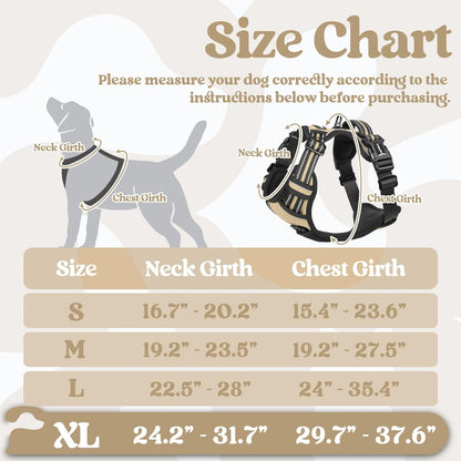 rabbitgoo Dog Harness for Large, No Pull Pet Harness with 3 Buckles, Adjustable Soft Padded Vest