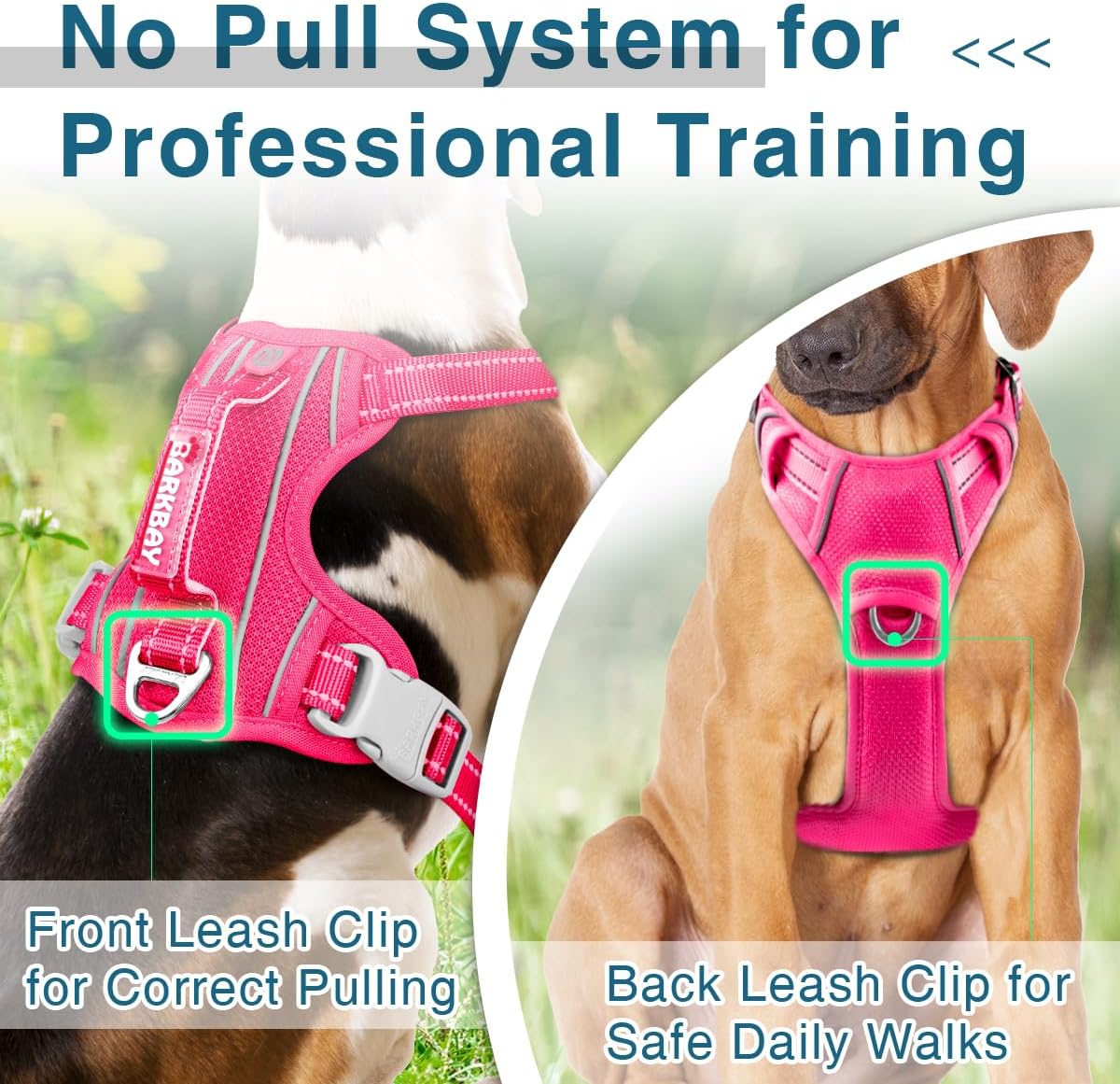 BARKBAY Dog Harness No Pull with ID Tag Pocket - Heavy Duty, Reflective, Easy Control for Large