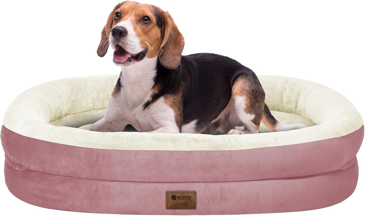 Orthopedic Waterproof Large Dog Bed: Memory FoamWashable Dog Bed with Bolsters - Removable