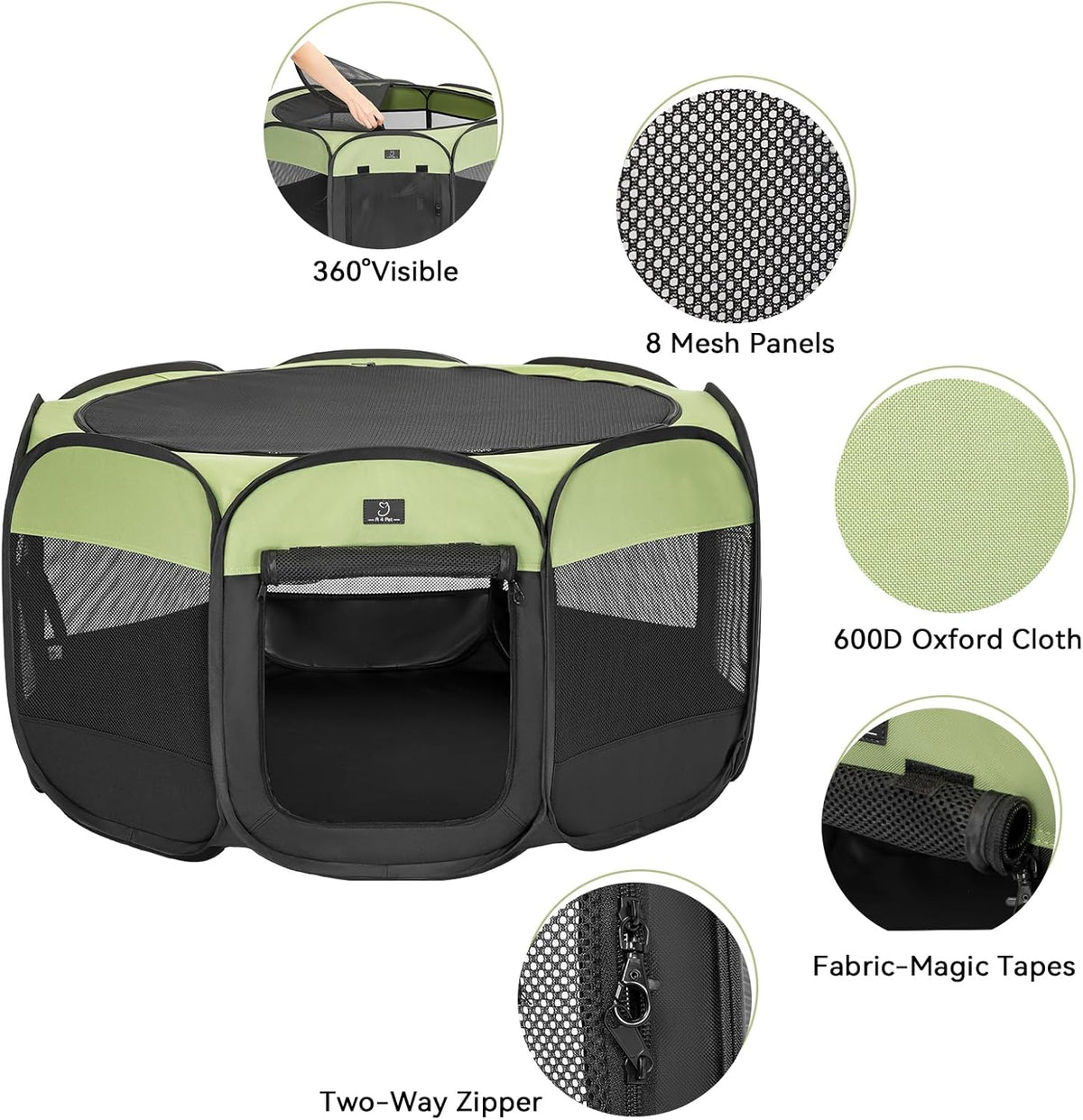 A 4 Pet Portable Cat Playpen for Small Dogs, 27" Small Kitten Playpen, Suitable for