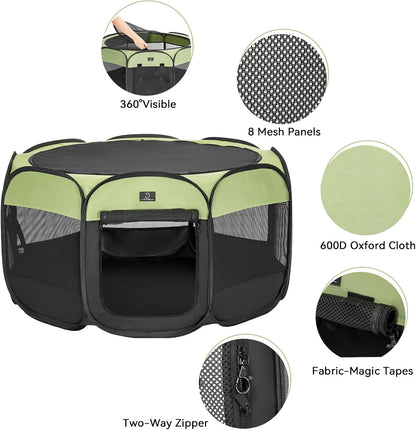 A 4 Pet Portable Cat Playpen for Small Dogs, 27" Small Kitten Playpen, Suitable for