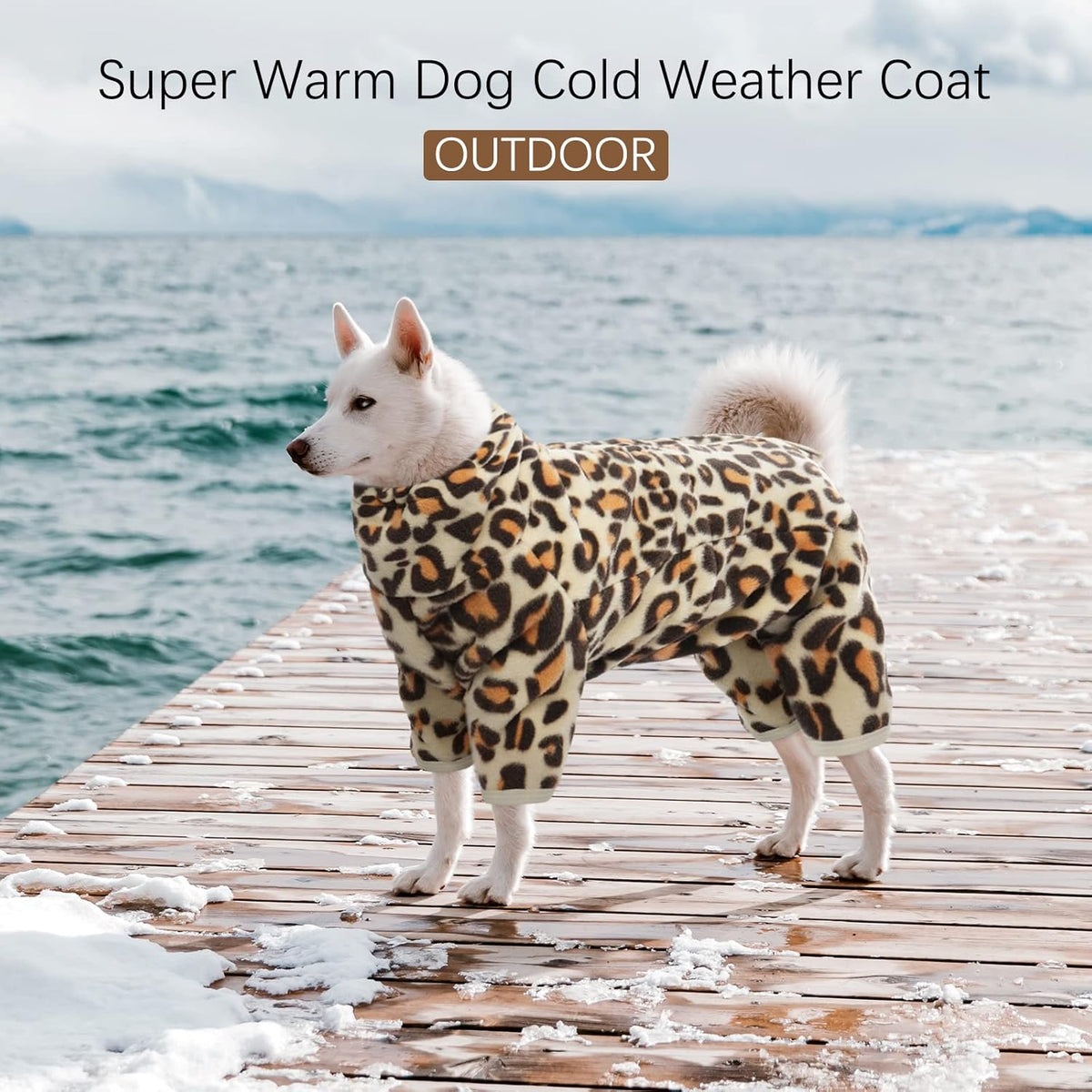 ROZKITCH Dog Pajamas Fleece, Pet Windproof Warm Cold Weather Jacket Vest with Luminous Zipper