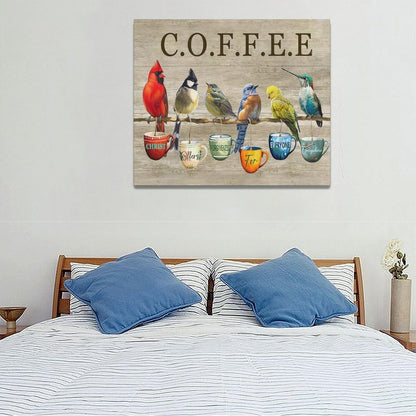 Rustic Bird Coffee Wall Art Kitchen Christ Coffee Pictures Wall Decor Farmhouse Cardinal