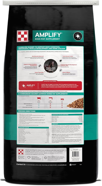 Purina, Amplify Equine, High-Fat Horse Supplement for Maintenance, Breeding, & Performance Horses