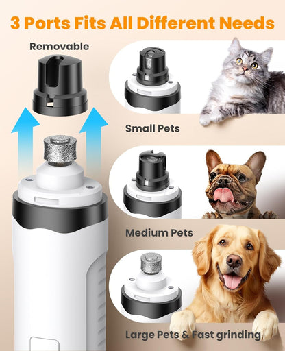 oneisall Dog Nail Grinder and Paw Trimmer Kit 2 in 1 Quiet Rechargeable Electric Pet Nail Grinder
