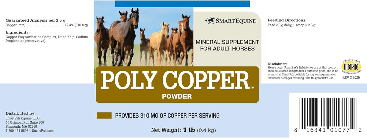 Uckele by SmartEquine Poly Copper | Equine Horse Coat Supplements for Skin | Vitamins & Minerals