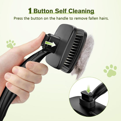 Pecute Self-Cleaning Slicker Brush for Dogs, Cats, Lightweight Dog Brush for Shedding Massaging
