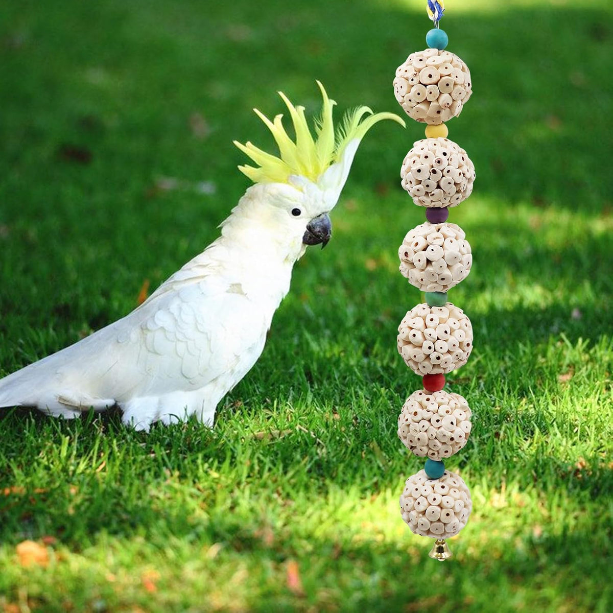 Bird Chewing Toy, Bird Sola Ball Toy with Bell, Bird Cage Accessories, Cage Toys for Cockatiel