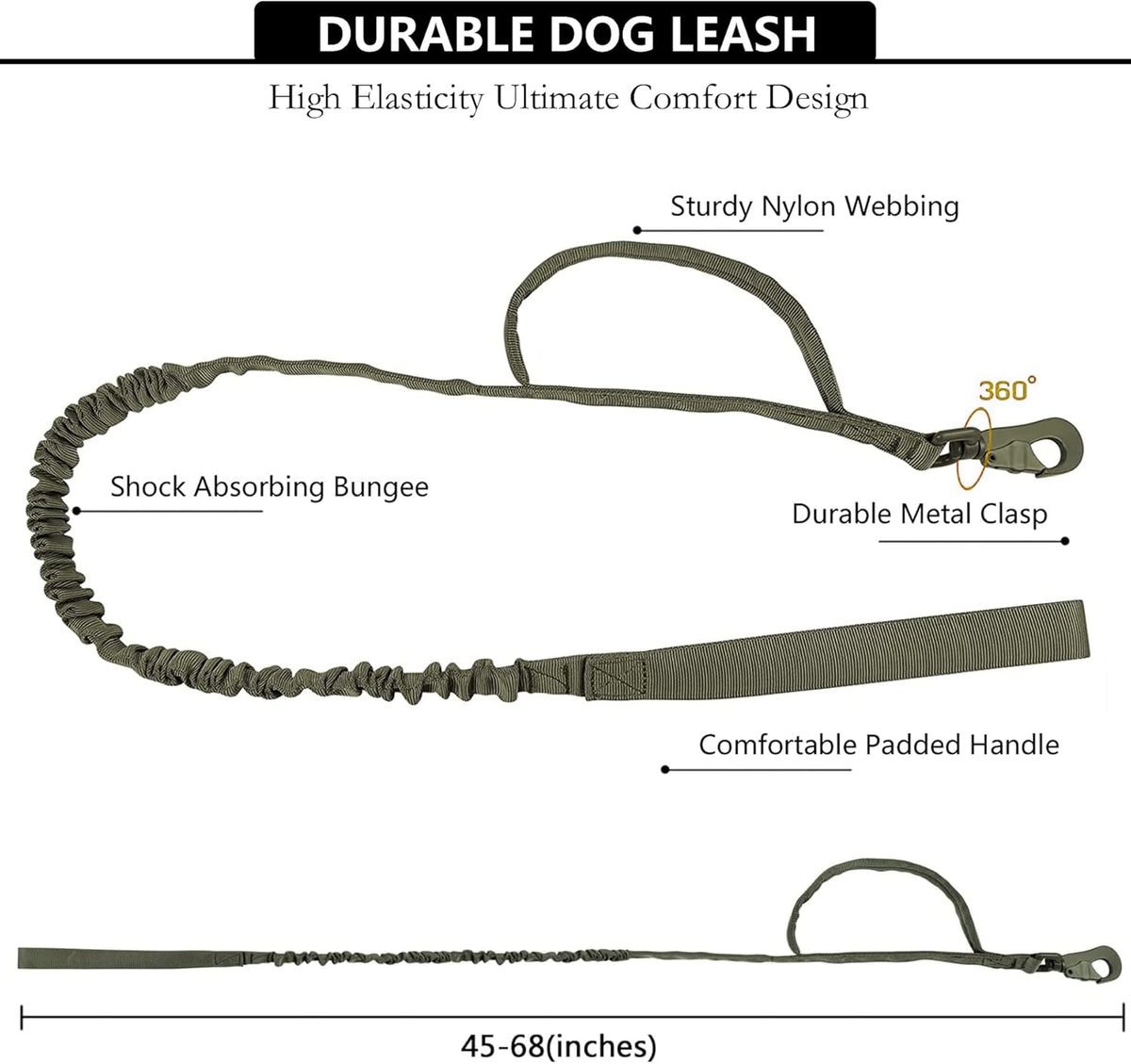 Tactical AirTag Dog Collar Leash Set - Heavy Duty, Adjustable GPS Collar Compatible with Apple