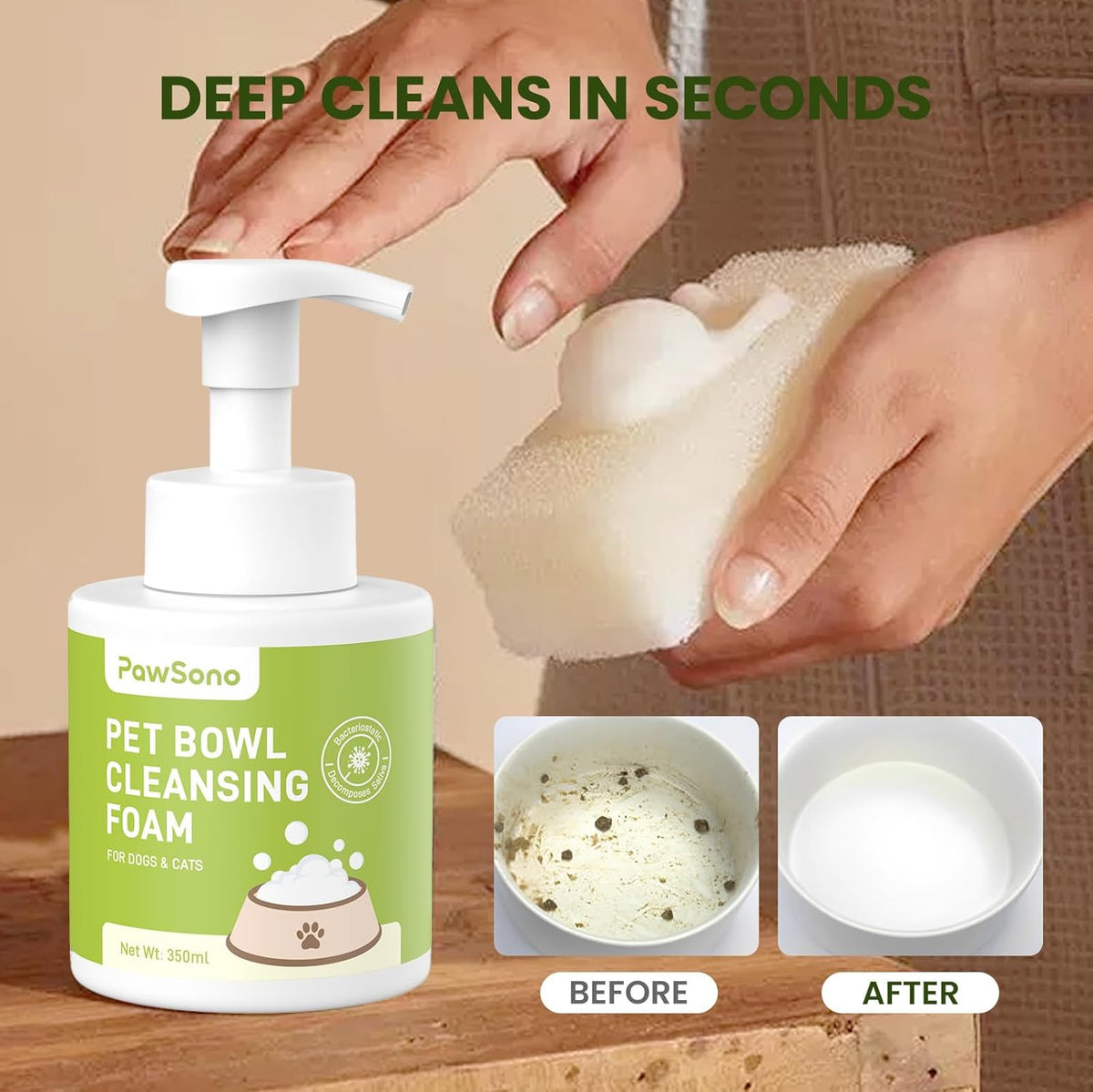 Pet Bowl Cleaner Mousse - Vet Enzyme Formula for Bird Baths & Feeders | Lick-Safe, No Residue |