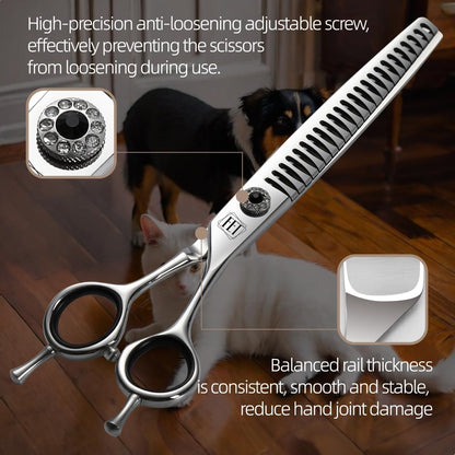 Dog Grooming Scissors: 7.5 inch Pet Chunker Shears Made Of Japanese 440C Advanced Stainless Steel