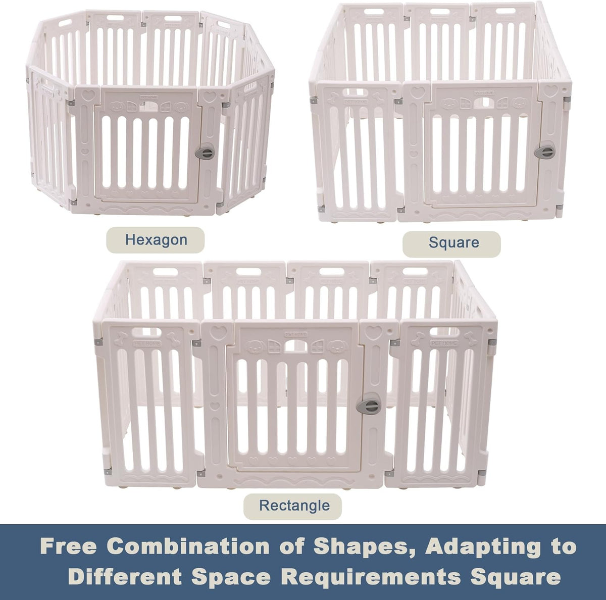 Dog Playpen with Door, DIY Shape Combination Puppy Pen,25.5" H 10-Panel Dog Fence,Non-Slip & Secure