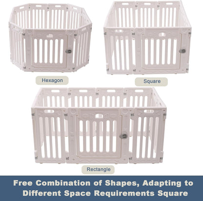 Dog Playpen with Door, DIY Shape Combination Puppy Pen,25.5" H 10-Panel Dog Fence,Non-Slip & Secure