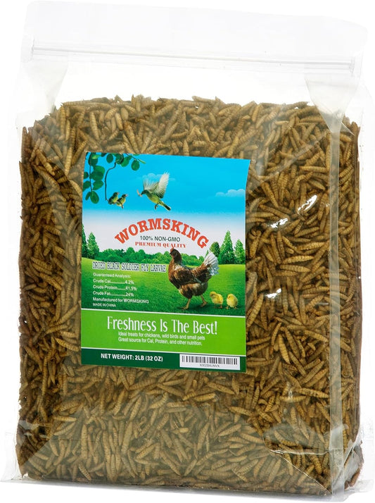 2LB Dried Black Soldier Fly Larvae, More Calcium Than Dried Mealworms, High Protein Chicken Feed