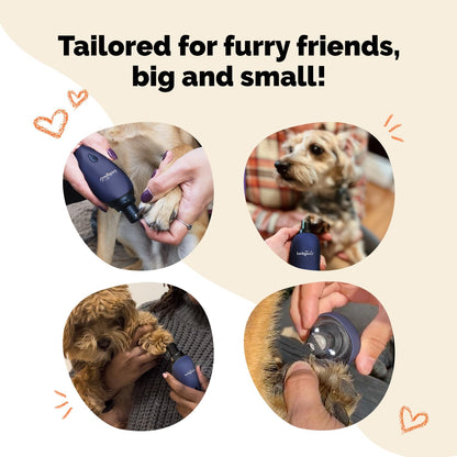 LuckyTail Pet Nail Grinder for Dogs and Cats - Super Quiet and Low Vibration Electric Dog Nail